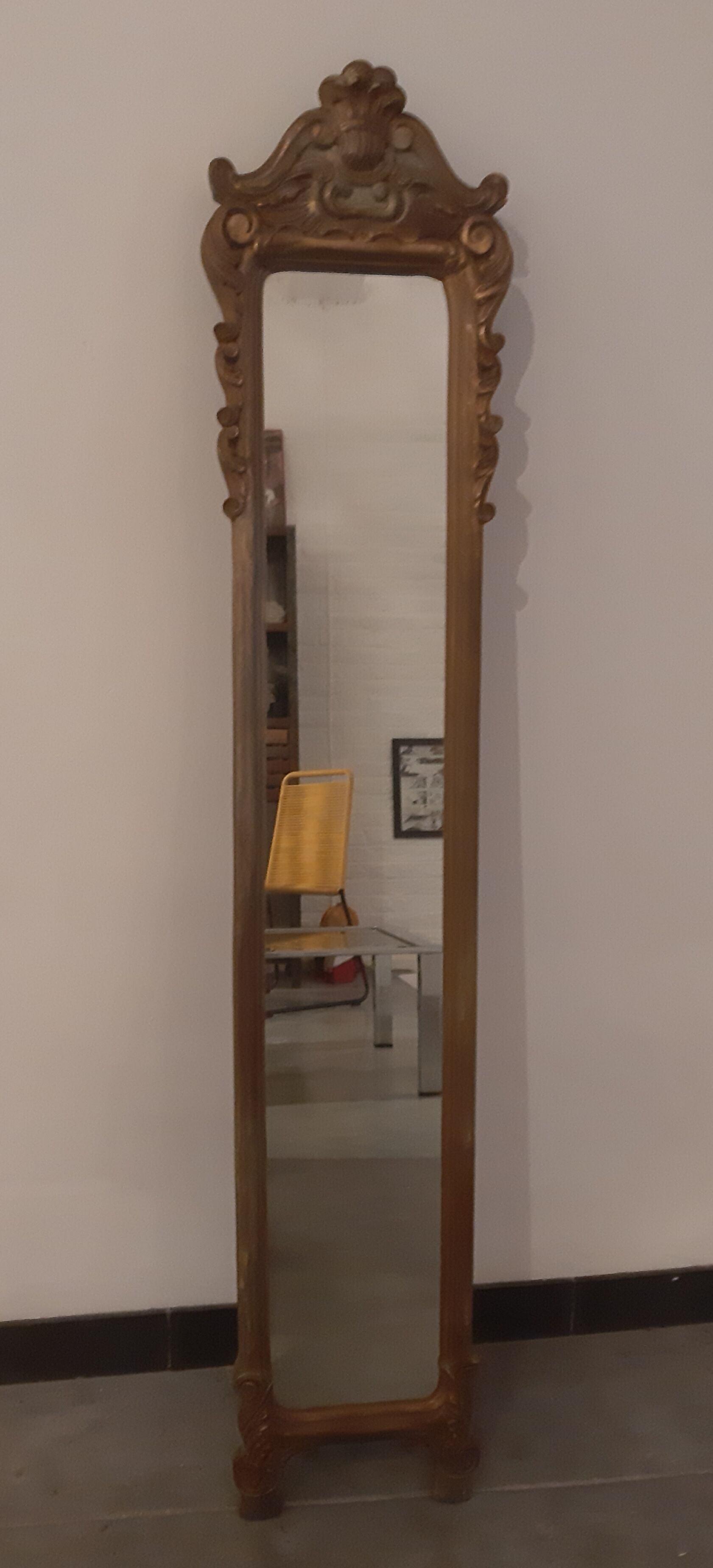 Louis XIV-style gilded wooden mirror