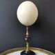 Oeuf d'Autruche, Socle en Bronze et Marbre Noir (Fin XIXè- Début XXè) H:32cm