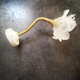 Applique ancienne tulipe pâte de verre forme fleur col de cygne laiton porcelaine art déco 1930