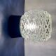 Pair of vintage wall lamps in molded glass and thermoplastic