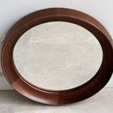 Mid Century solid wenge wooden wall mirror