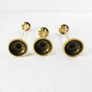 Set of modernist brass candlesticks, Denmark, 1960s.