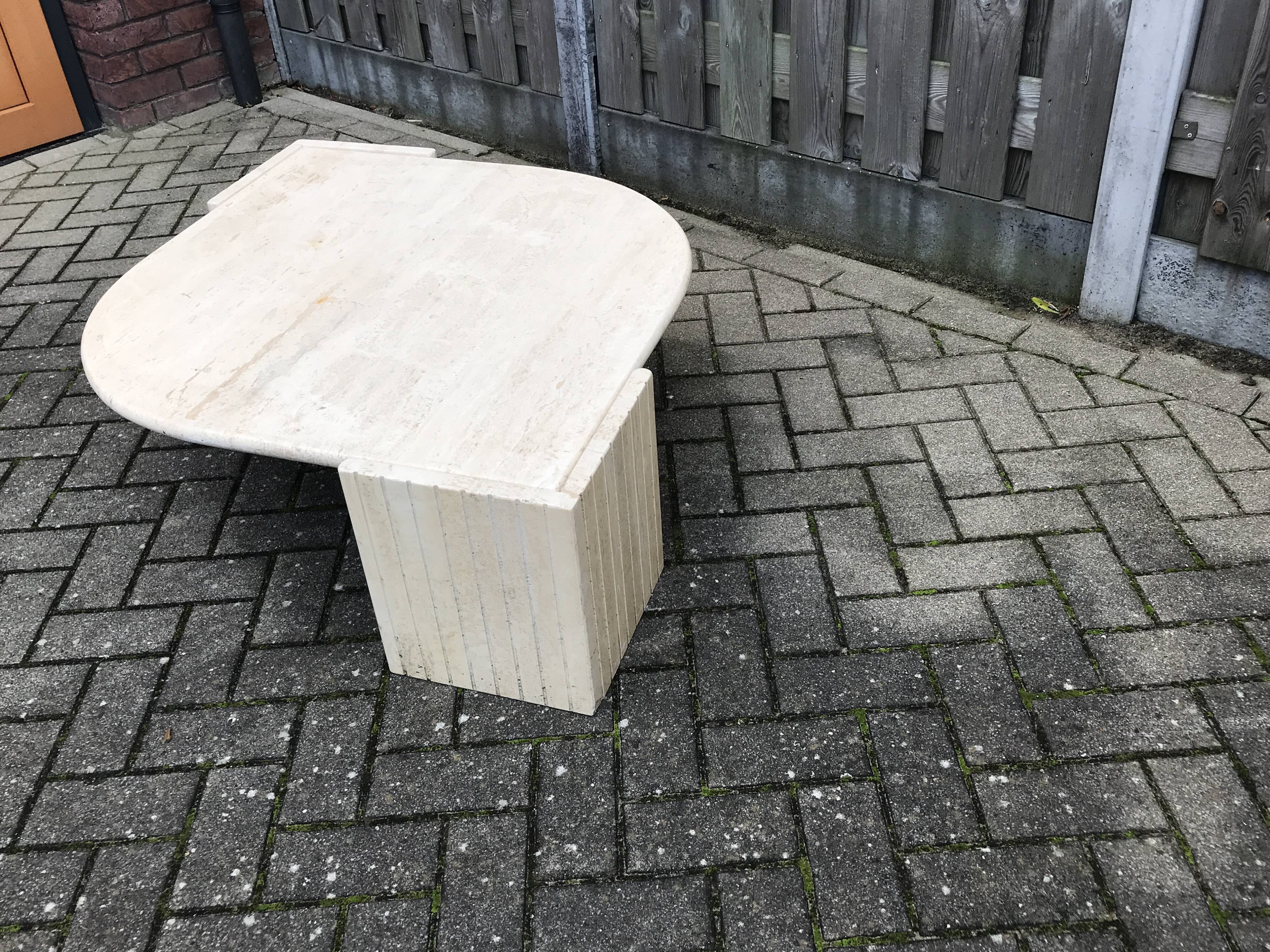 Beige marble coffee table by Roche Bobois, 1970s