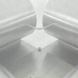 Brushed steel and glass coffee table, François Monnet, for Kappa, 1970.