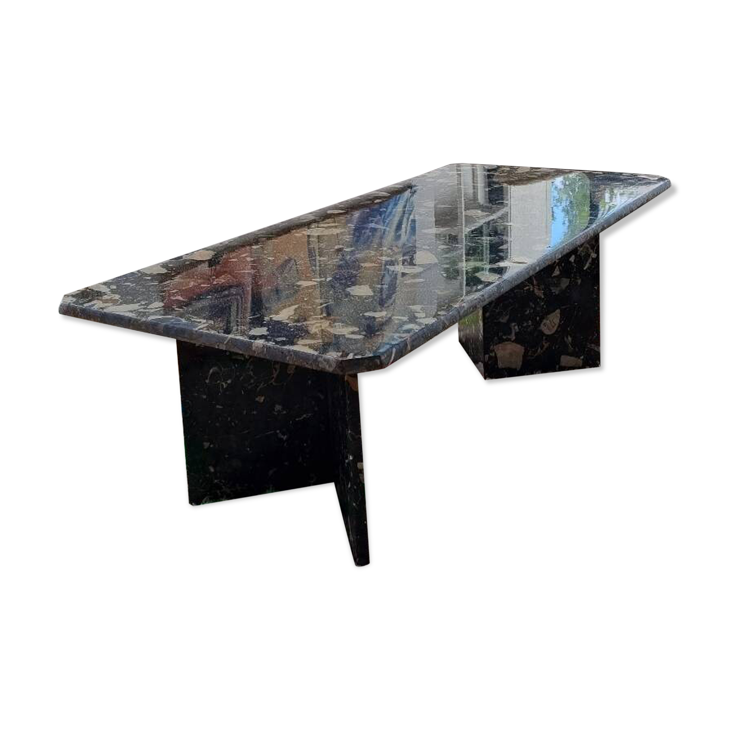 Vintage black terrazzo coffee table