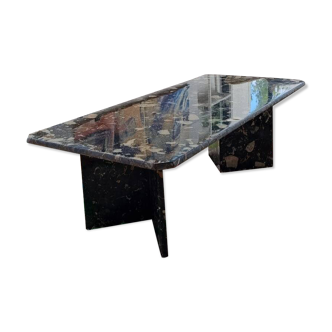 Table basse terrazzo noire vintage