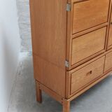 Decorative 'N-Line' bar cabinet in oak by P&J Neirinck, 1968