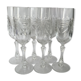 Set of 6 crystal champagne flutes