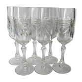 Ensemble de 6 flutes à champagne en cristal