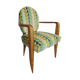 Chaise de bureau en hêtre et tissu vert