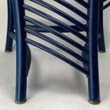 Set of 4 sculptural rattan bamboo dining chairs, Flechtatelier Schütz, Germany 1980s