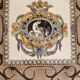 Hand painted gien tile on wrought iron trivet
