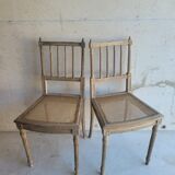 Pair of antique canned chairs Henri II
