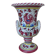 Colorful Ceramic Vase from Italy Deruta l'Antica: Amphora Flowers and Rooster