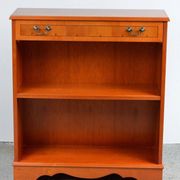 Pair of light walnut bookshelves with inlays and adjustable shelves.