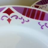 4 flat ironstone plates from Moulin des Loups and Hamage, Madeleine model
