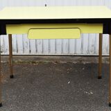 Yellow Formica Table 2 Extensions 1 Vintage Drawer