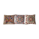 Set of three old hand-embroidered wool cushions