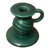 Saint-Clément green ceramic candlestick, 1950s