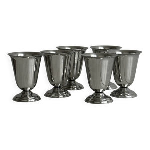 6 mugs en métal inox