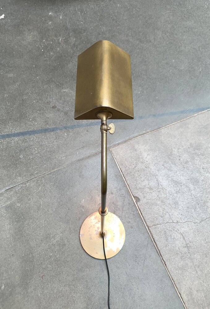 Vintage Hollywood Regency floor lamp in German brass by Florian Schulz.