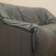 Italian leather sofa, two-seater, 1970s design