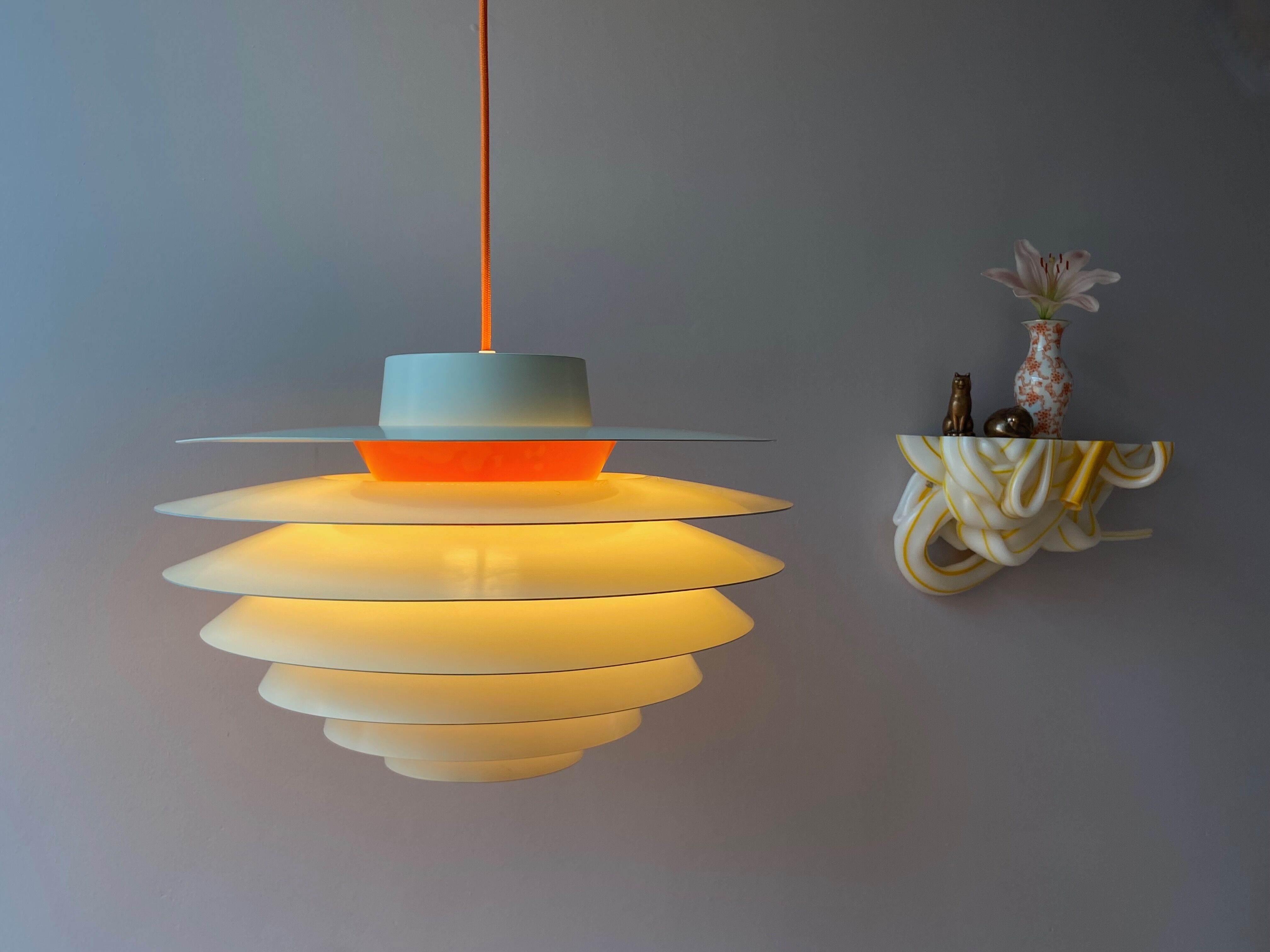 Sven middelboe verona pendant in white and orange by nordisk solar, denmark