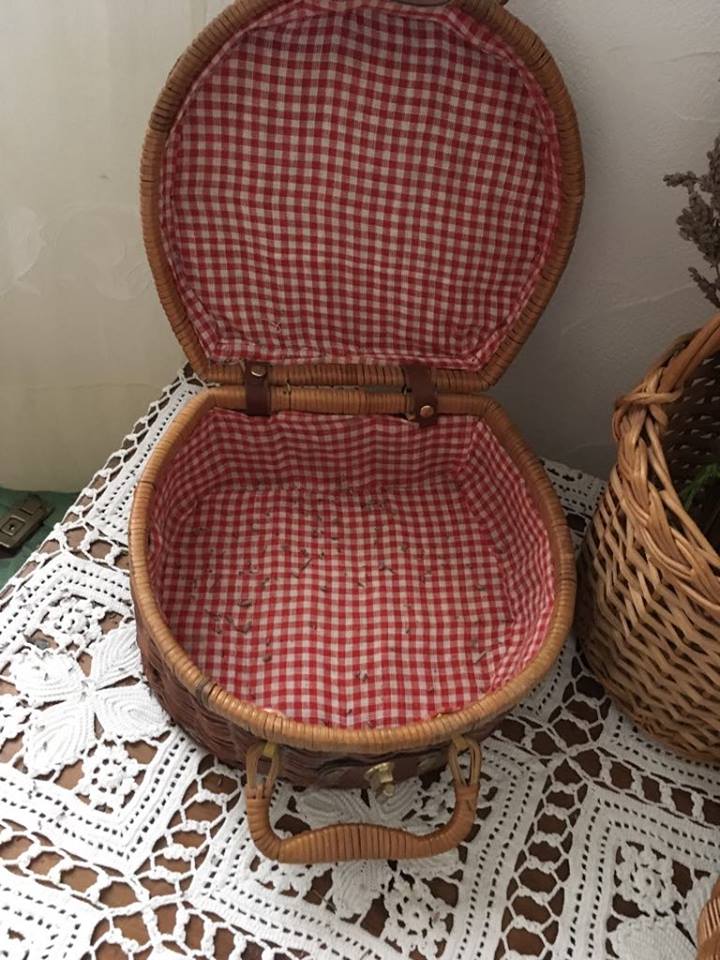 Three little wicker baskets