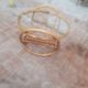 Round bamboo and glass table
