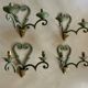 Set of 4 antique metal wall lights / 1950s