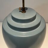 Blue ceramic lamp by Kosta