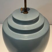 Blue ceramic lamp by Kosta