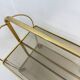 Mid-century modern folding bar cart in brass and ribbed acrylic glass, 1970s