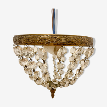 Lustre laiton et pampilles cristal