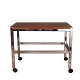Table mobile avec plateau en palissandre