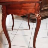 Console, table de jeux style Louis XV fin XIXème en acajou