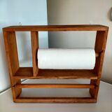 Wooden shelf with unroller wipes everything