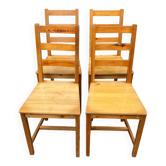 Set of 4 rustic solid pine chairs – Ideal for the kitchen