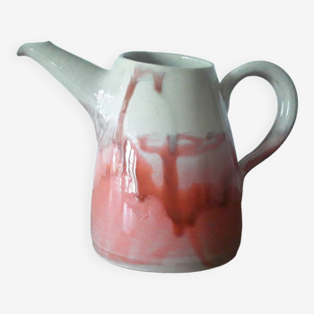 Glazed stoneware pitcher with unstructured shape