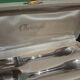 Christofle box – Child's spoon & fork – Silver-plated metal