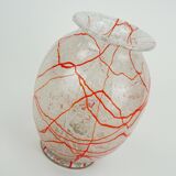 loetz klostermühle art deco glass VASE 1930s orange white and clear glass