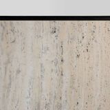 Set of 2 mid-century coffee tables in oak with travertine top