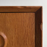 Compass foot chest of drawers in light oak from the 1960s