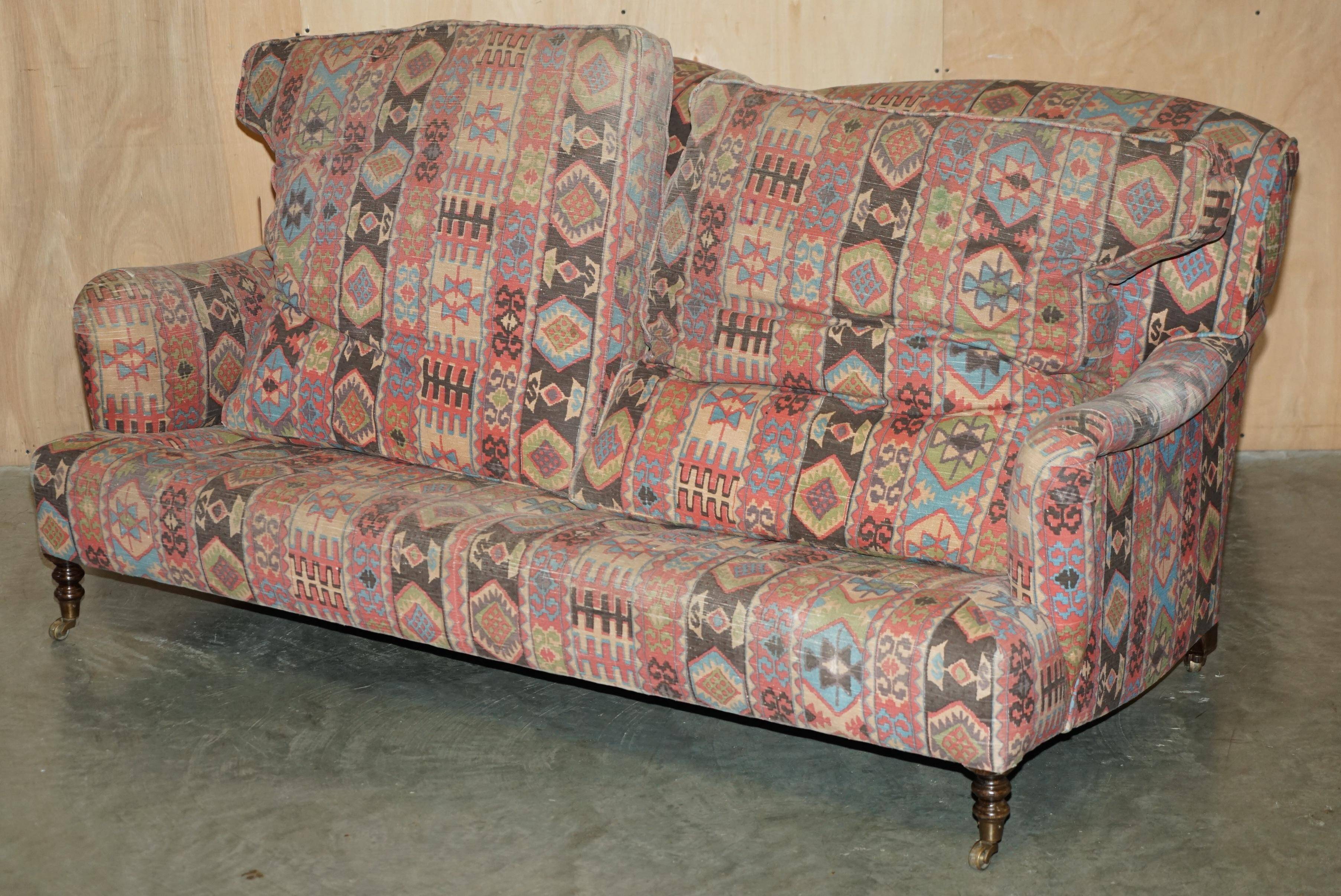 Three-seater Kilim vintage sofa by George Smith
