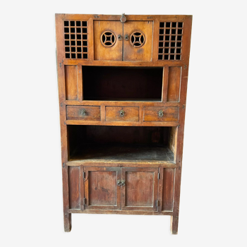 Chinese vessel cabinet 19th century in elm wood