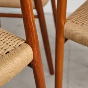 6 chairs model 75 in teak by Niels O. Møller, Denmark, 1950s