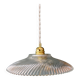Vintage molded ribbed glass lampshade pendant light - tableware collection -