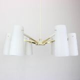 Large Italian glass chandelier, Stilnovo, 1950s