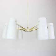 Large Italian glass chandelier, Stilnovo, 1950s