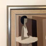 Mid-Century Modern Swedish "Modernist Ballerinas" Vintage Figurative Oil Painting by Fabian Lundqvis